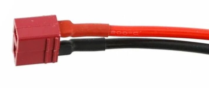 Red T-DEAN connector with black and red cable