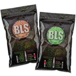 Bag of 4000 0.25g green or red Bio BLS tracer bb's