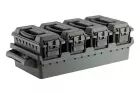 Set of 4 ammunition boxes with ABS transport tray