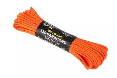 Paracorde 550 15m reflective Neon Orange Atwood Rope MFG