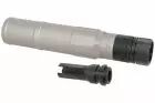 Dummy silencer CGS QD 14mm CCW Grey with flame arrestor Airsoft Artisan