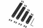 Set of 4 black picatinny rails MLOK Double Bell
