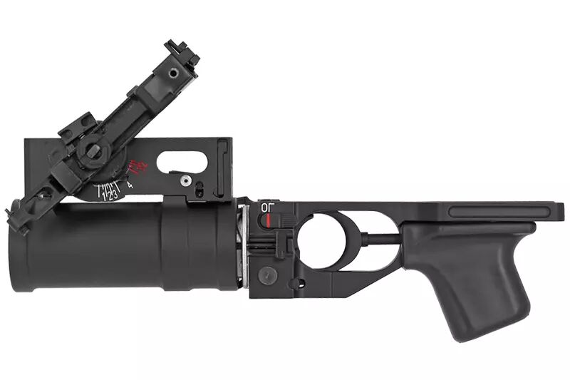 Black K-55 grenade launcher and 36-round Double Bell grenade