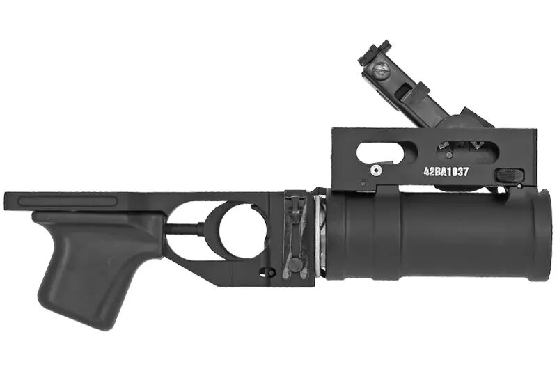 Black K-55 grenade launcher and 36-round Double Bell grenade