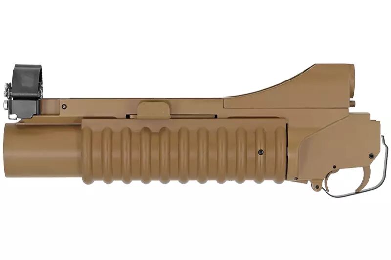 M203 short metal tan grenade launcher and 40mm 36 ball Double Bell grenade