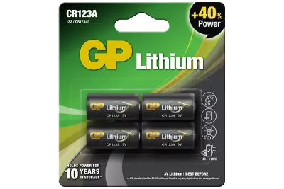 Pack of 4 CR123 Lithium Pro GP Batteries