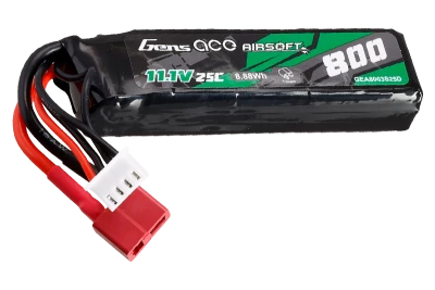 11.1V 800mAh 25C 3S1P T-Dean LiPo Battery GENS ACE