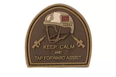 3D Patch Keep Calm And Tap Forvard Assist - tan