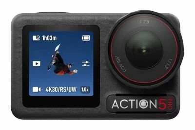 Osmo Action 5 Pro negra vista frontal