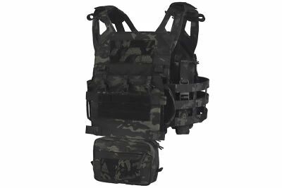 Chaleco Porta Placas Wosport VE-106 Multicam Negro