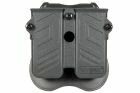 universal double magazine holder black front