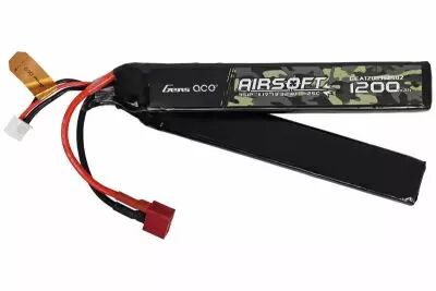 Gens Ace 25C 1200mAh 3S1P 11.1V Saddle Airsoft Gun Lipo Battery with T Plug