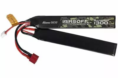 Gens ace 25C 1300mAh 2S1P 7.4V Saddle Airsoft Gun Lipo Battery with T Plug