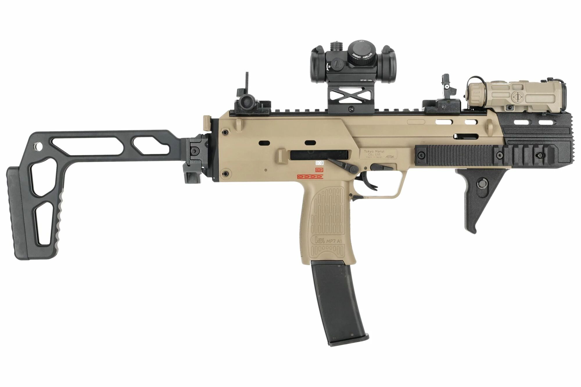 Replica Airsoft Custom MP7A1 Blowback Tan Tokyo Marui Assault