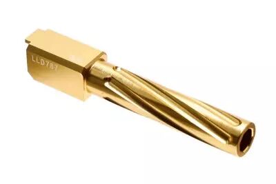NINE BALL NON-RECOIL FLUTED OUTER BARREL NEO FOR TOKYO MARUI G19 GEN 3 / GEN 4 GBB AIRSOFT-GOLD