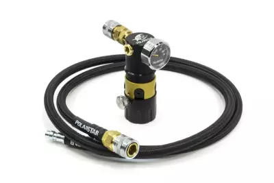 POLARSTAR MRS Regulator w/ 36\  Braided Air Line, QD Fitting - BK