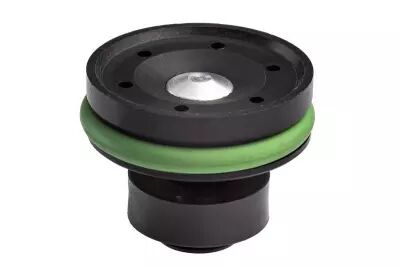 POM piston head designed for fast bursts and improved silencing