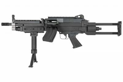 R�plica M249K de A&K AIRSOFT (izquierda)