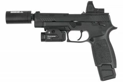 Sig Sauer M17 P320 PROFORCE personalizada, negra, con ca��n a la izquierda