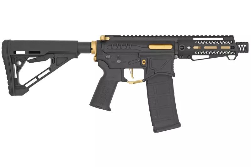 Replica R15 mod 1 Zion Arms black and gold short handguard