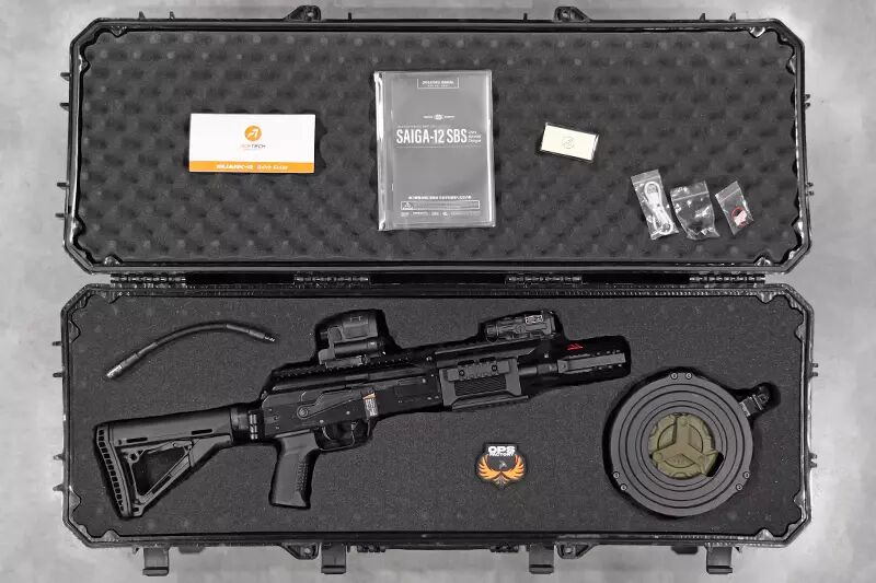 R&eacute;plique fusil &agrave; pompe SAIGA 12 SBS DRUM HPA Tokyo Marui Custom