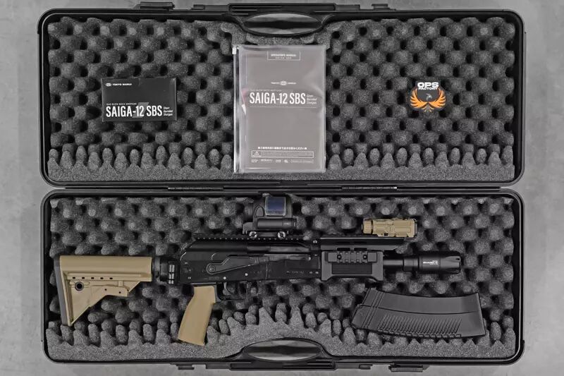 R&eacute;plique fusil &agrave; pompe SAIGA 12 SBS PTS Tokyo Marui Gaz Custom