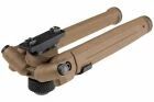 V8 Pro Tan T-Eagle bipod, folded