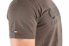 Cracked T-Shirt with Blue, White, and Red Sleeves<br />
