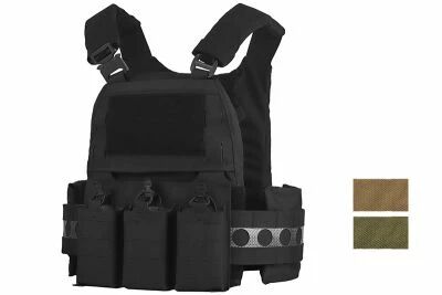 wosport left front black tactical vest