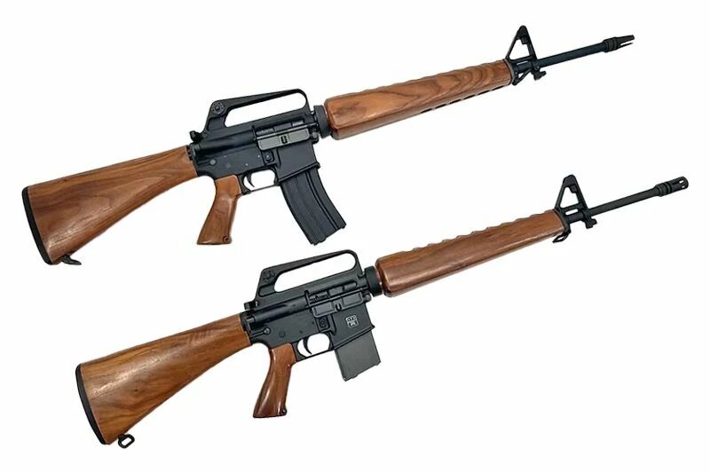 Walnut stock/pistol grip/handguard kit for VFC / WE M16A1 Trench
